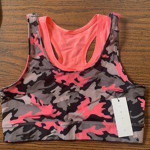 Laain Double Lined Pink Camo Sports Bra